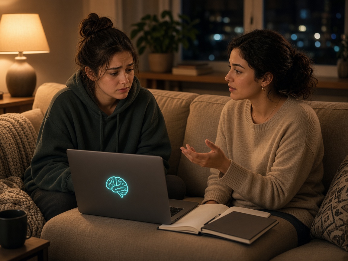 Student getting help from NuRhoN Assist on a laptop